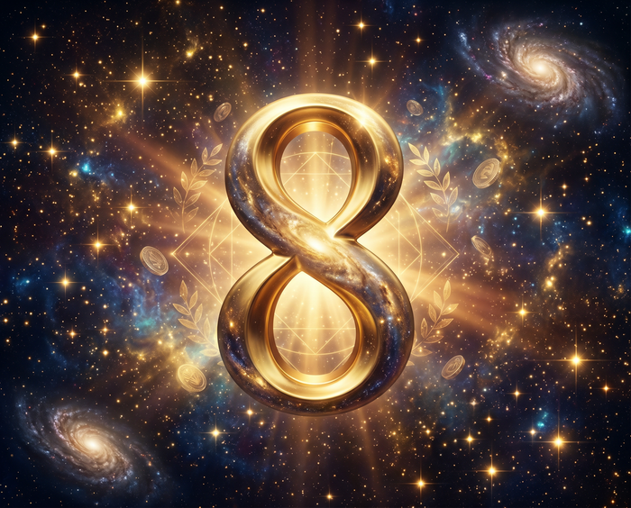 Numerologie Jahr 8 – goldene Zahl 8 im Kosmos als Symbol für Erfolg und Fülle
