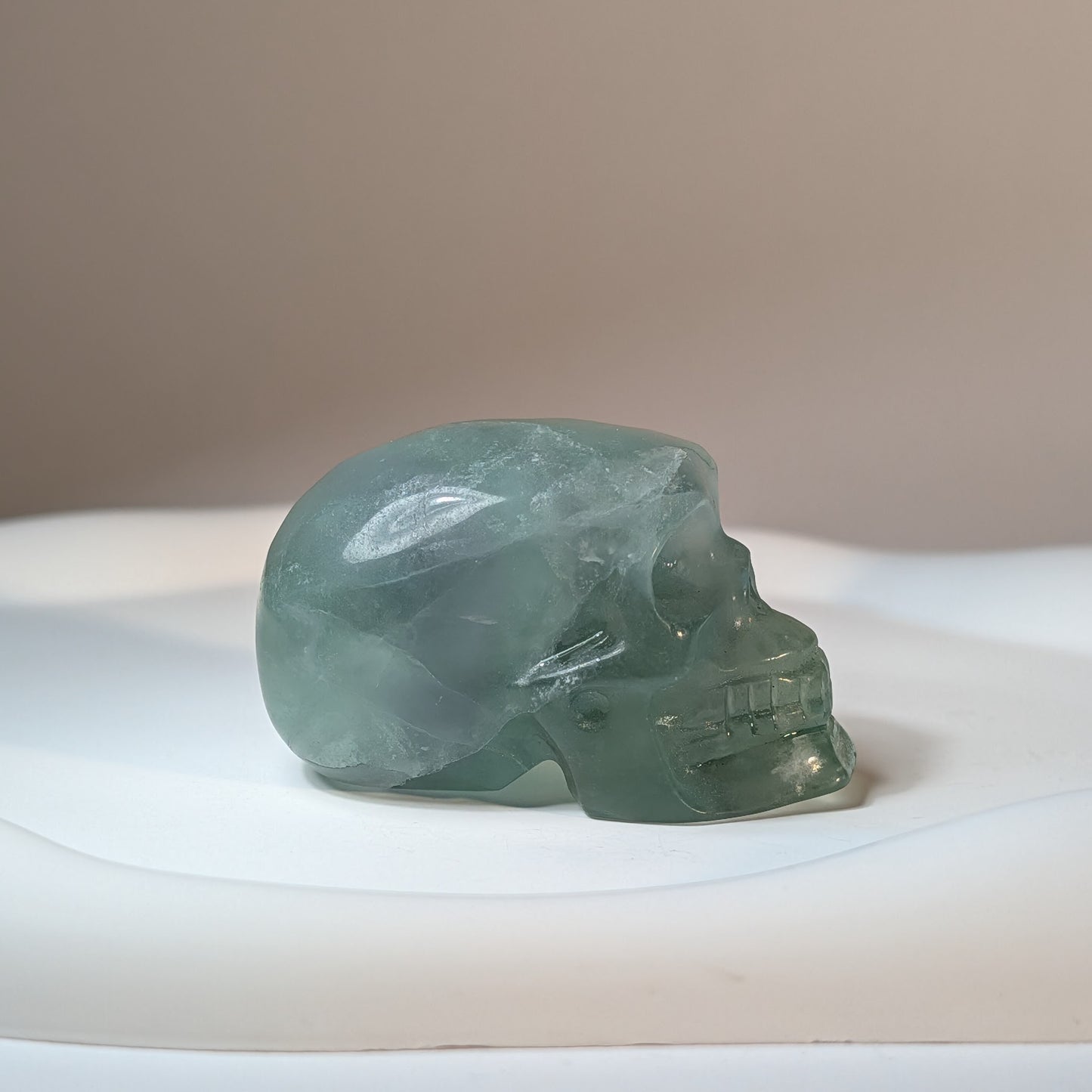 Kristallschädel Swylan Fluorit grün 130g