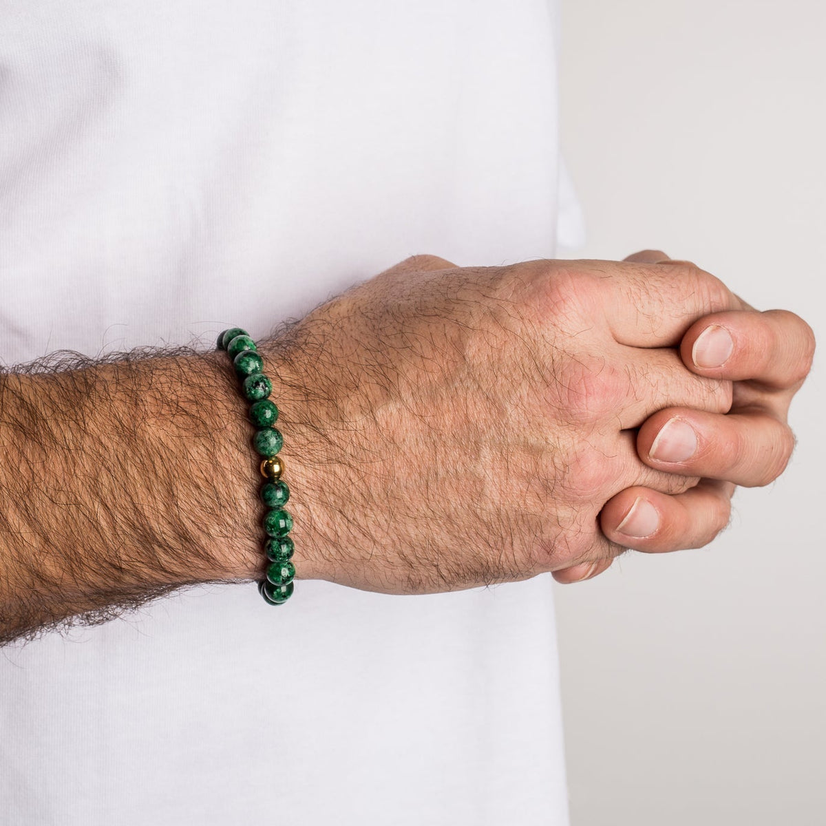 Elastisches Globae Armband von Akitsune in Marble Green, zusätzliche Ansicht