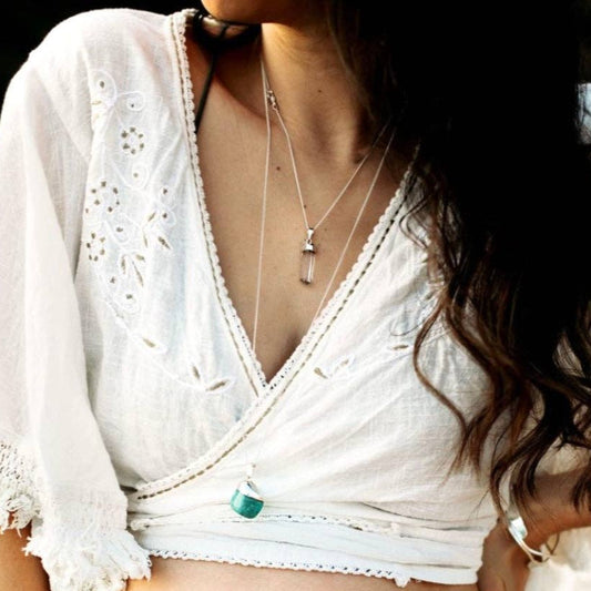 Bergkristall Halskette von Crystal and Sage Gold