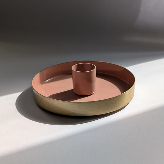 Blush-Gold Ritualkerzenhalter "Golden Circle"