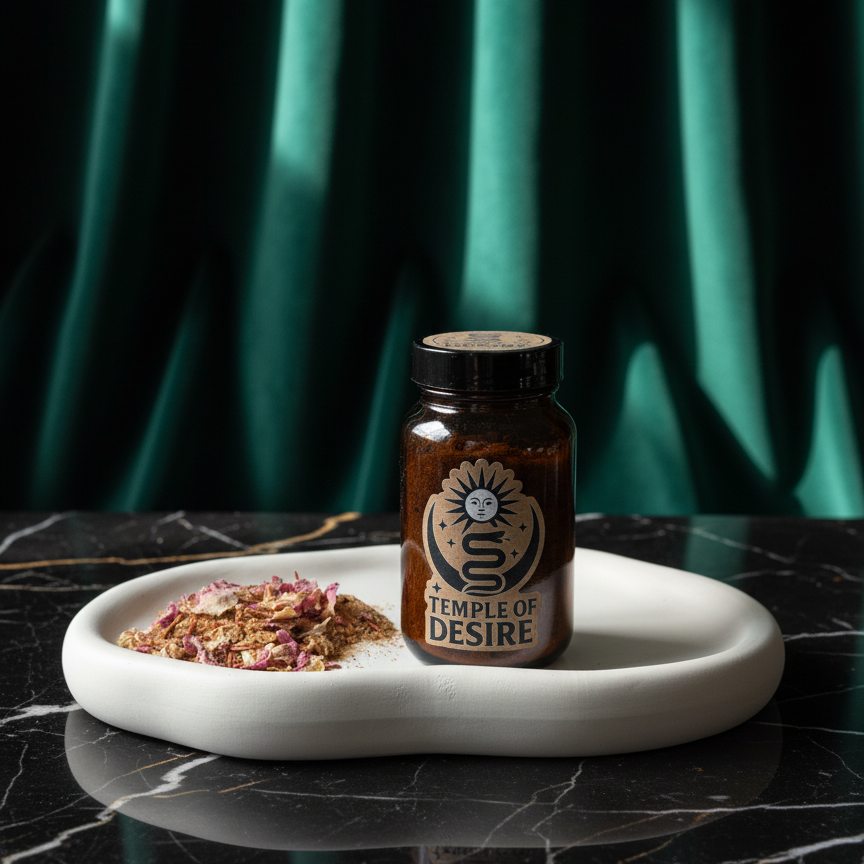 Braunglastiegel der Temple of Desire Räuchermischung