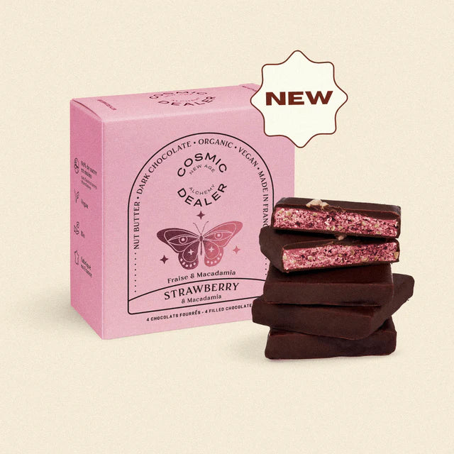 COSMIC DEALER | Erdbeere Macadamia Schokolade (4 Stück)