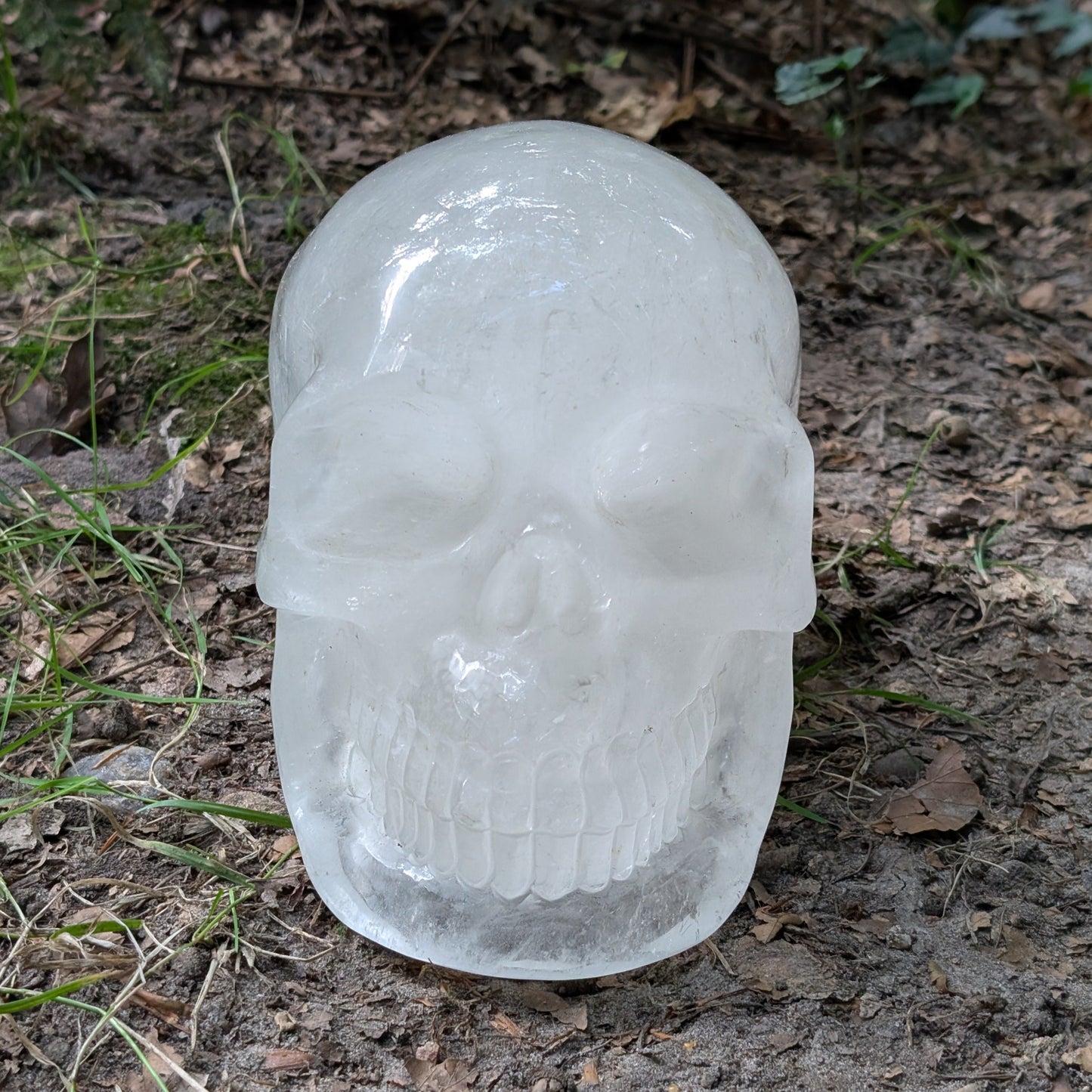 Kristallschädel "Dhanvantari" aus milchigem Quarz.