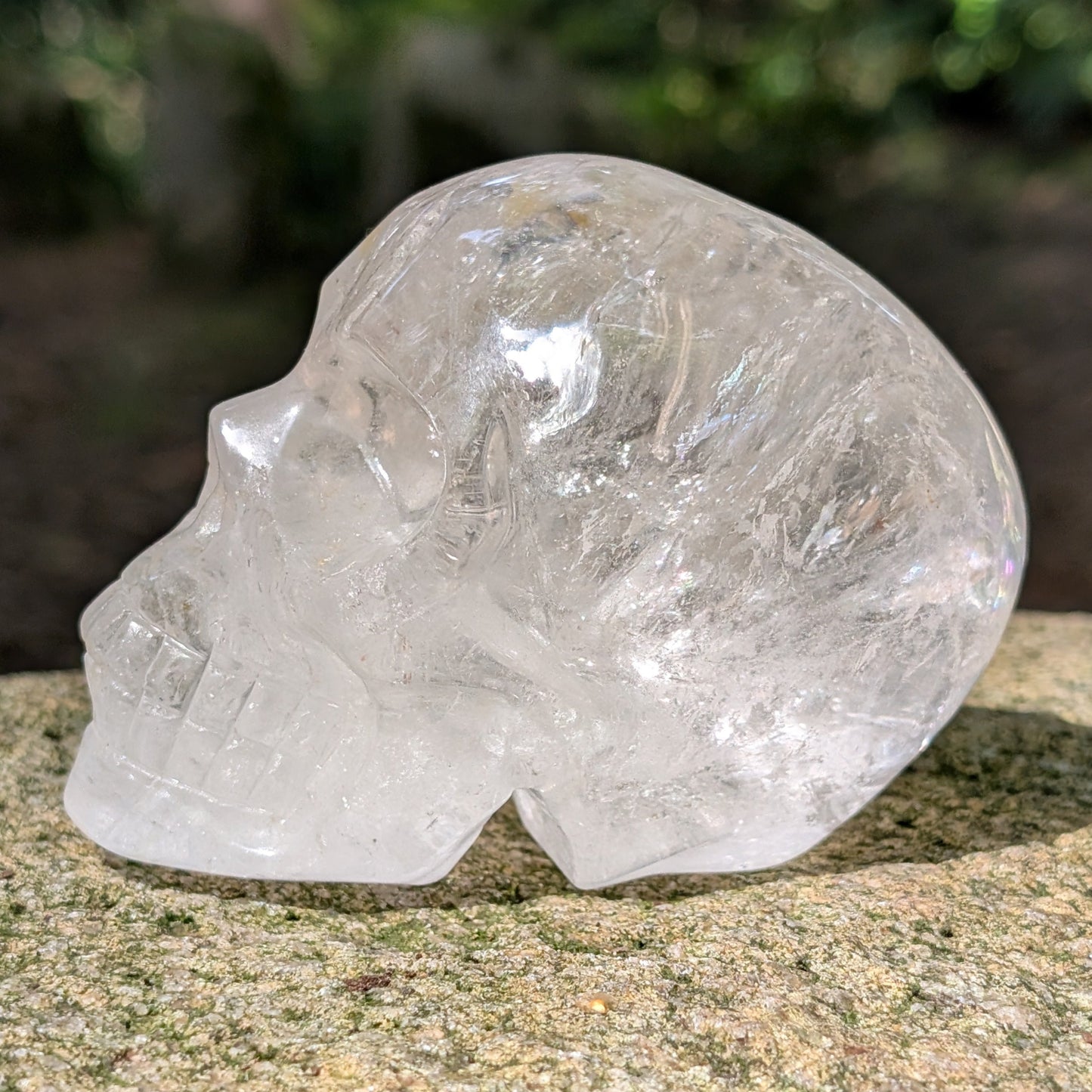 Kristallschädel "Meister des Lichts" aus klarem Bergkristall.