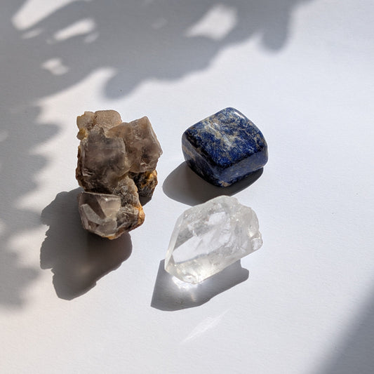 Kristallset Drittes Auge | Fluorit, Lapislazuli, Bergkristall