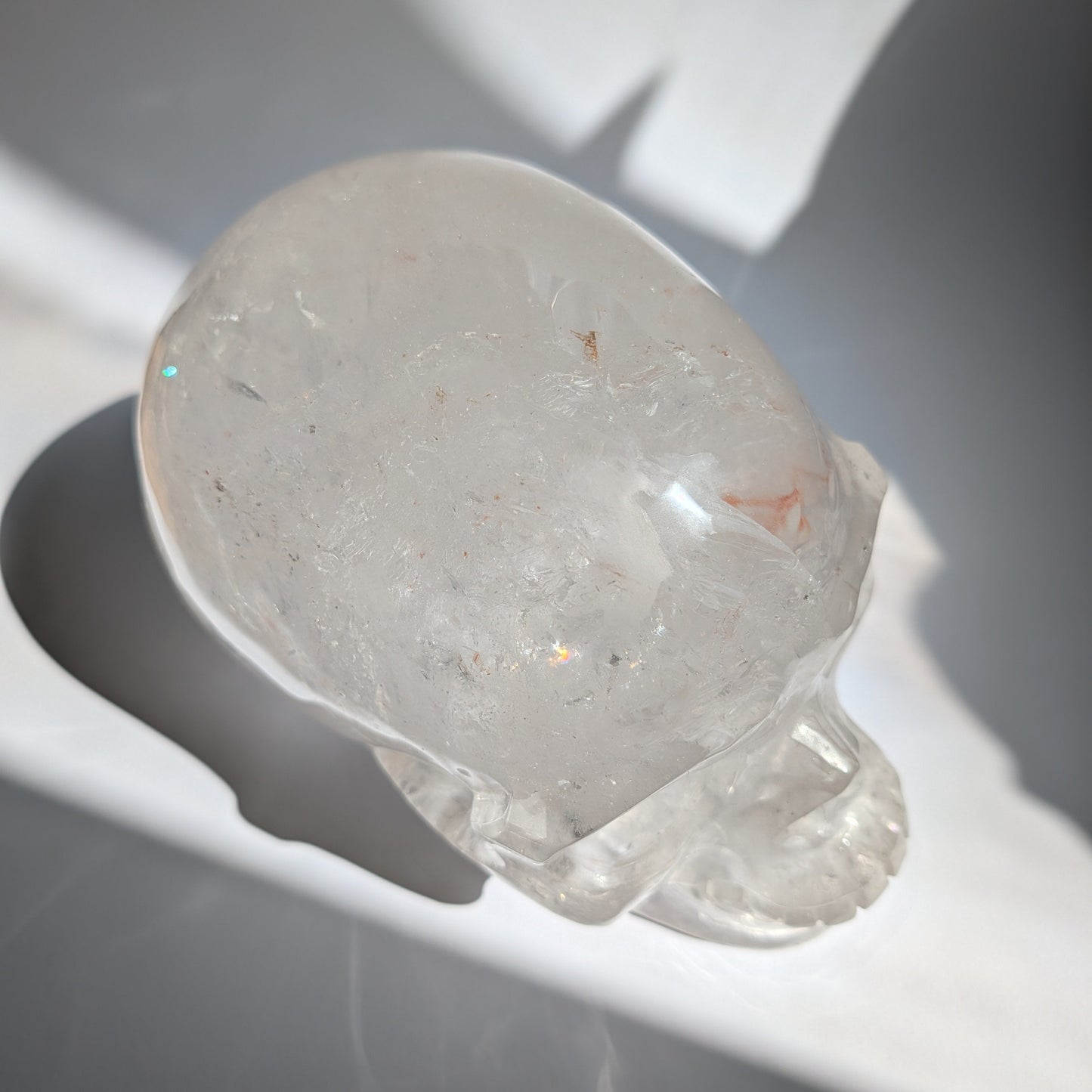 Massiver, singender Kristallschädel aus Himalaya Bergkristall mit beweglichem Unterkiefer und magischem Siegel, 7,39kg für okkulte Praxis - Temple of Desire