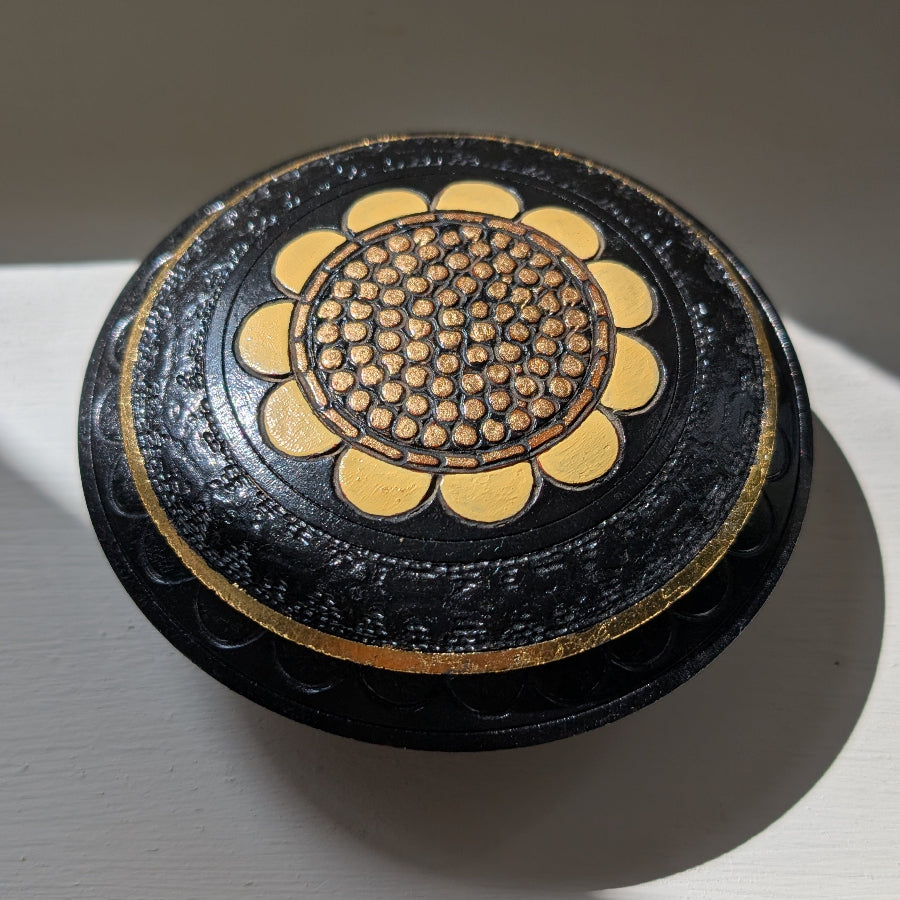 Schmuckdose "Sunflower" | Unikat mit Blattgold