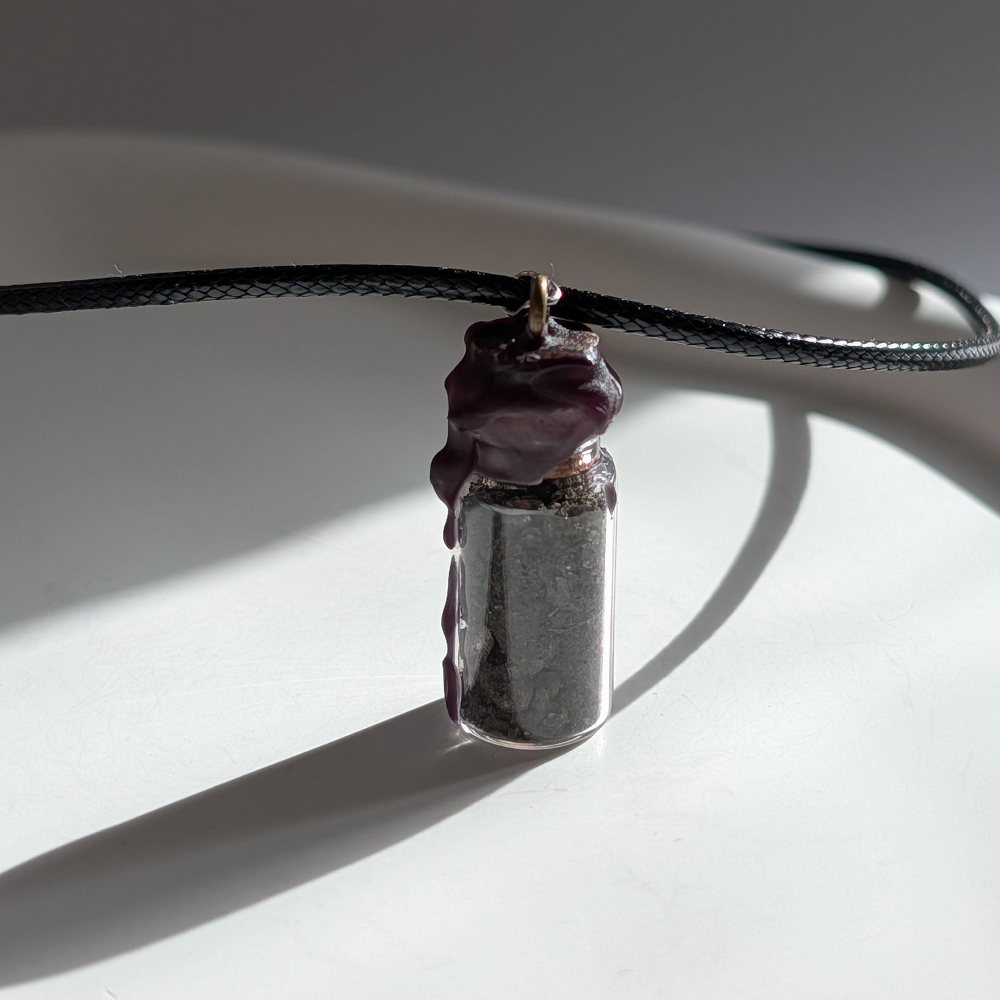 Schutz-Phiole Halskette | Agnihotra Hexensalz | Handarbeit