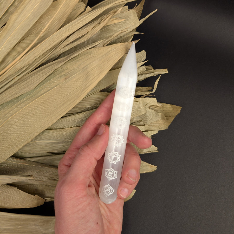 Selenitstab 7 Chakra