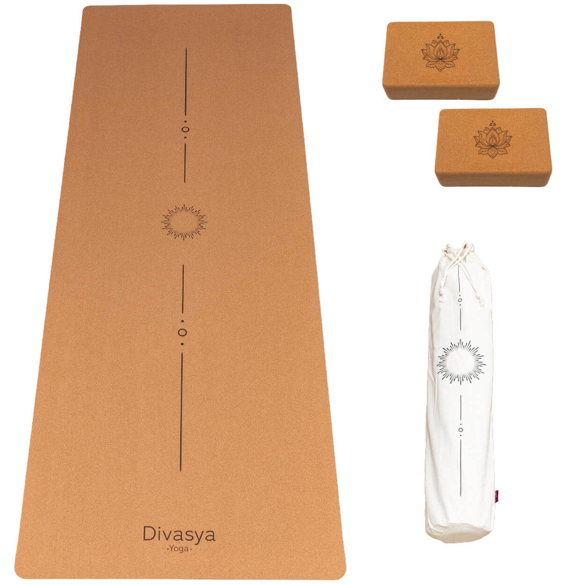 Yoga Starter Set Kork Pure Align mit Zubehör