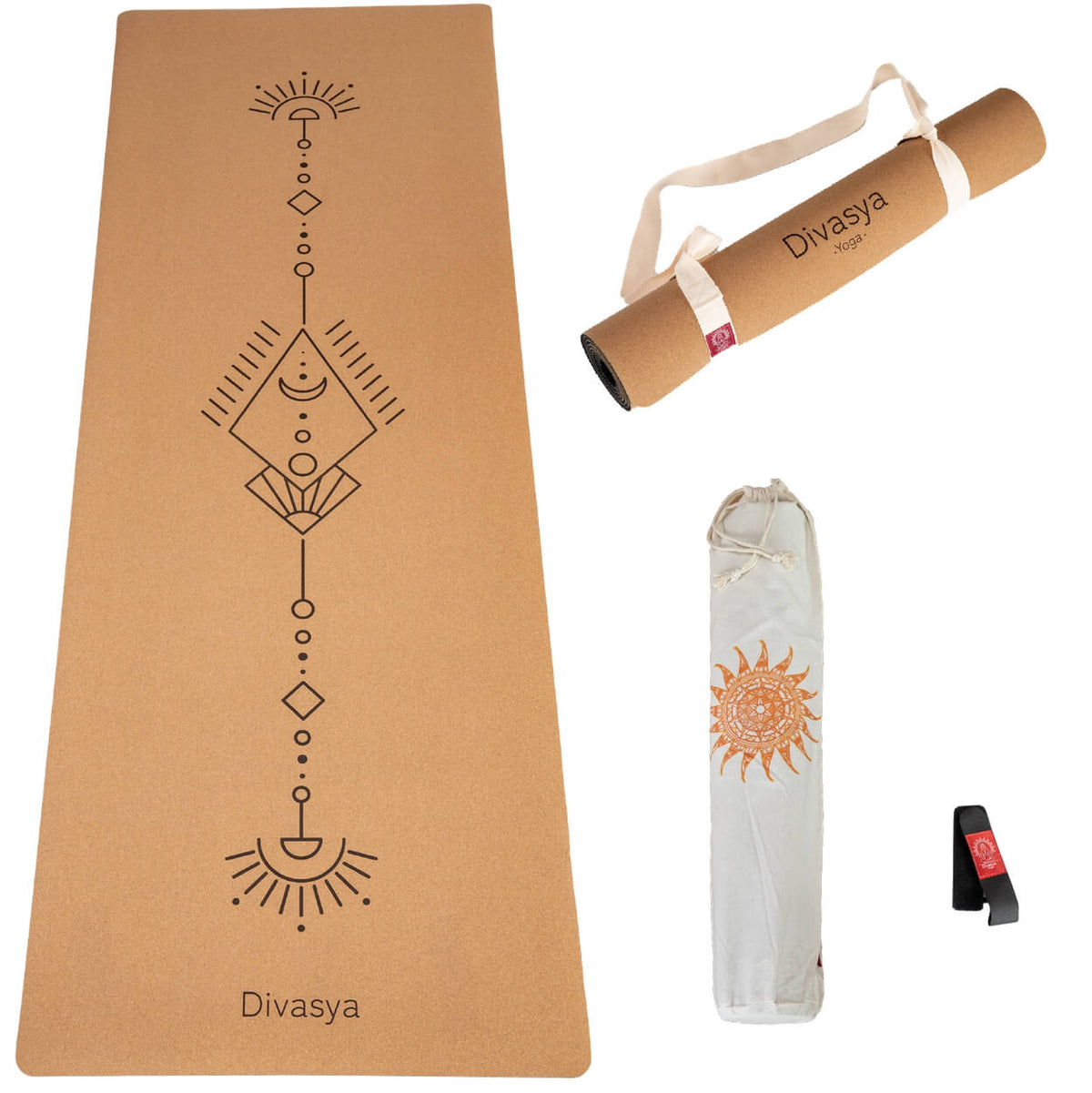 Yogamatte Kork mit Schutzhülle | Portugal-Kork & Naturkautschuk, 8 Designs