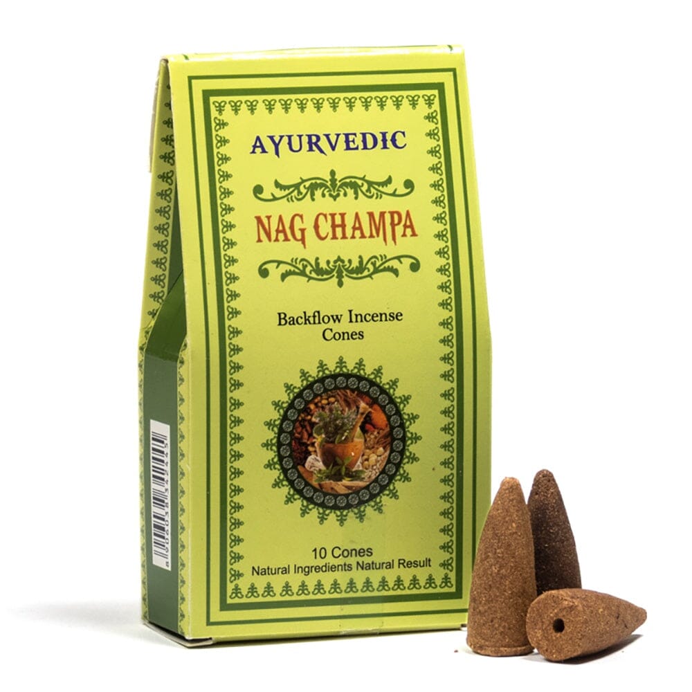 Nahaufnahme eines ayurvedischen Rückfluss-Räucherkegels