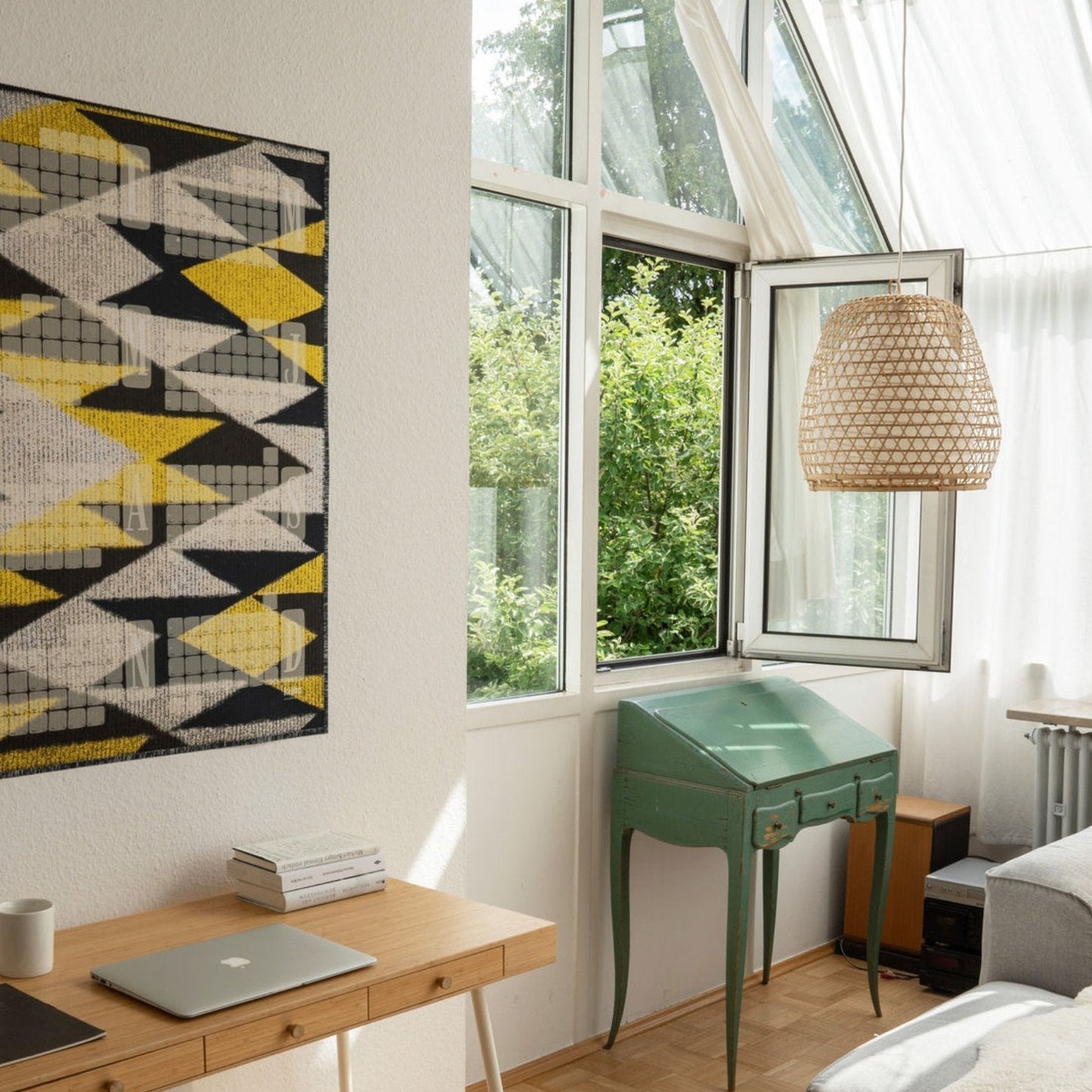 Wandkalender Kilim Tiger in Gelb-Schwarz mit steilem ZickZack-Muster