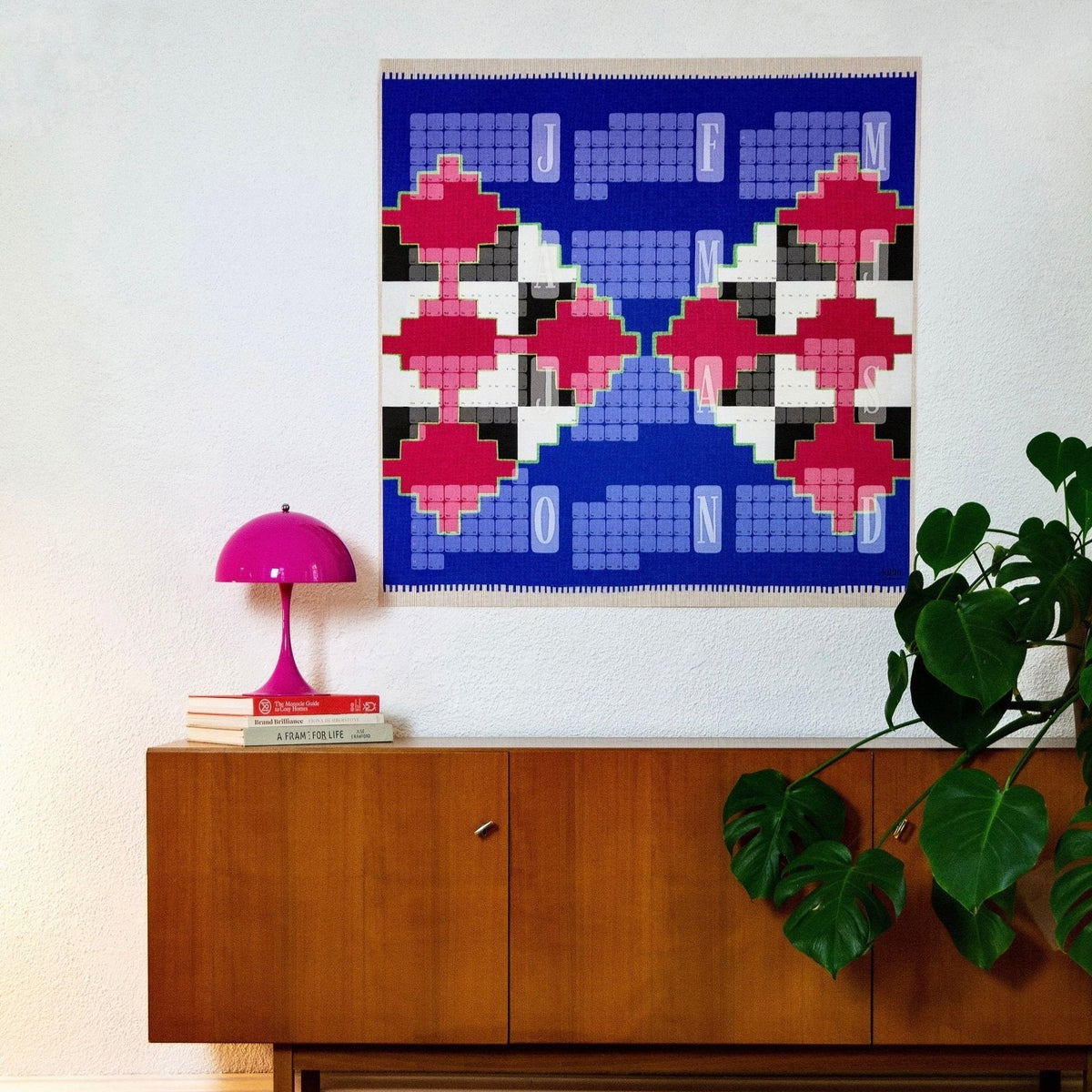 Fine Art Wandkalender Mexiko blau pink von Kilim, Gesamtansicht