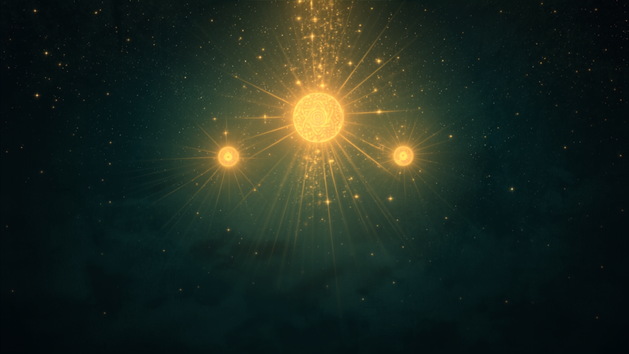 Engelszahl 333: goldene Lichtsphären und heilige Geometrie im Kosmos