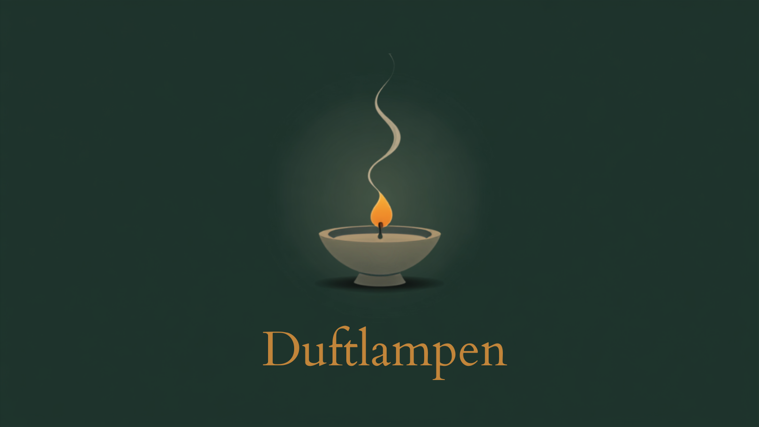 Duftlampen – steinerne Aroma-Duftlampe mit Flamme und Rauchfahne auf dunkelgrünem Hintergrund, Temple of Desire Blog-Header