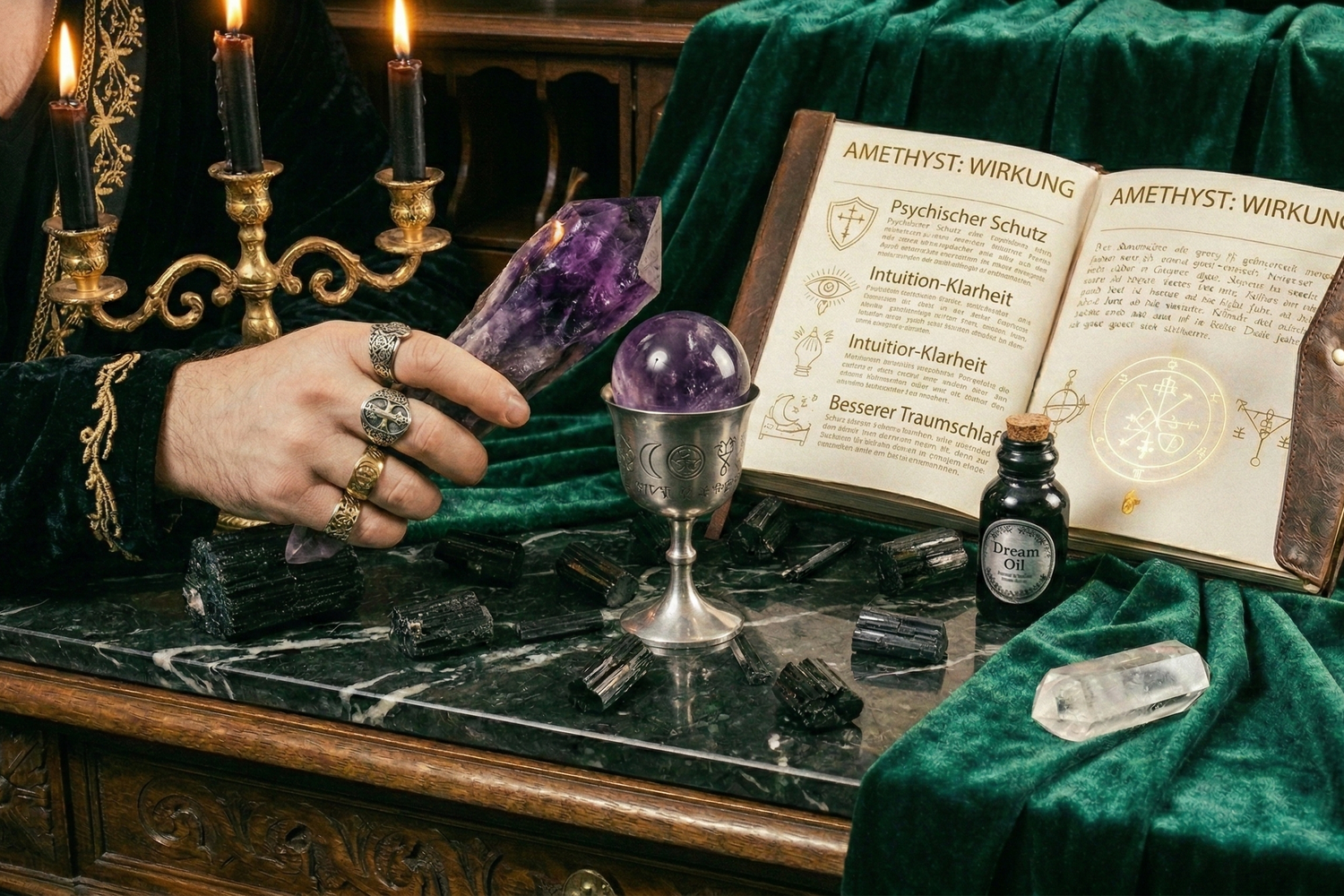 Amethyst Wirkung: Schutz, Intuition & besserer Schlaf – spirituelle Bedeutung & Wissen | Temple of Desire