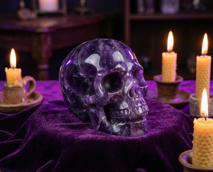Amethyst Kristallschädel: Intuition & spirituelle Führung
