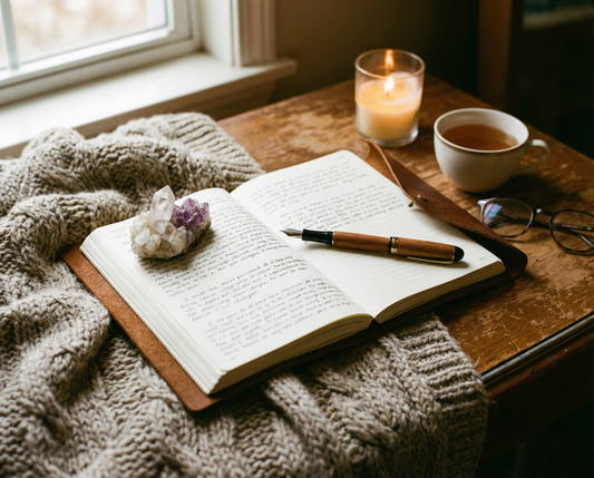 Kristalle und Tagebuch schreiben: Journaling mit Steinen
