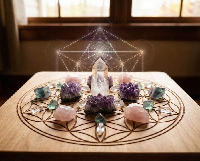 Kristallgitter: Heilige Geometrie für Manifestation
