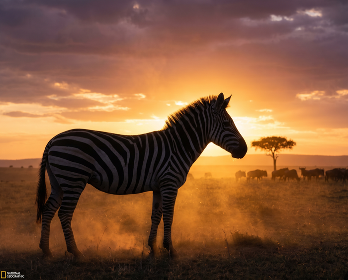 Zebra Bedeutung – Majestätisches Zebra in goldener afrikanischer Savanne bei Sonnenuntergang