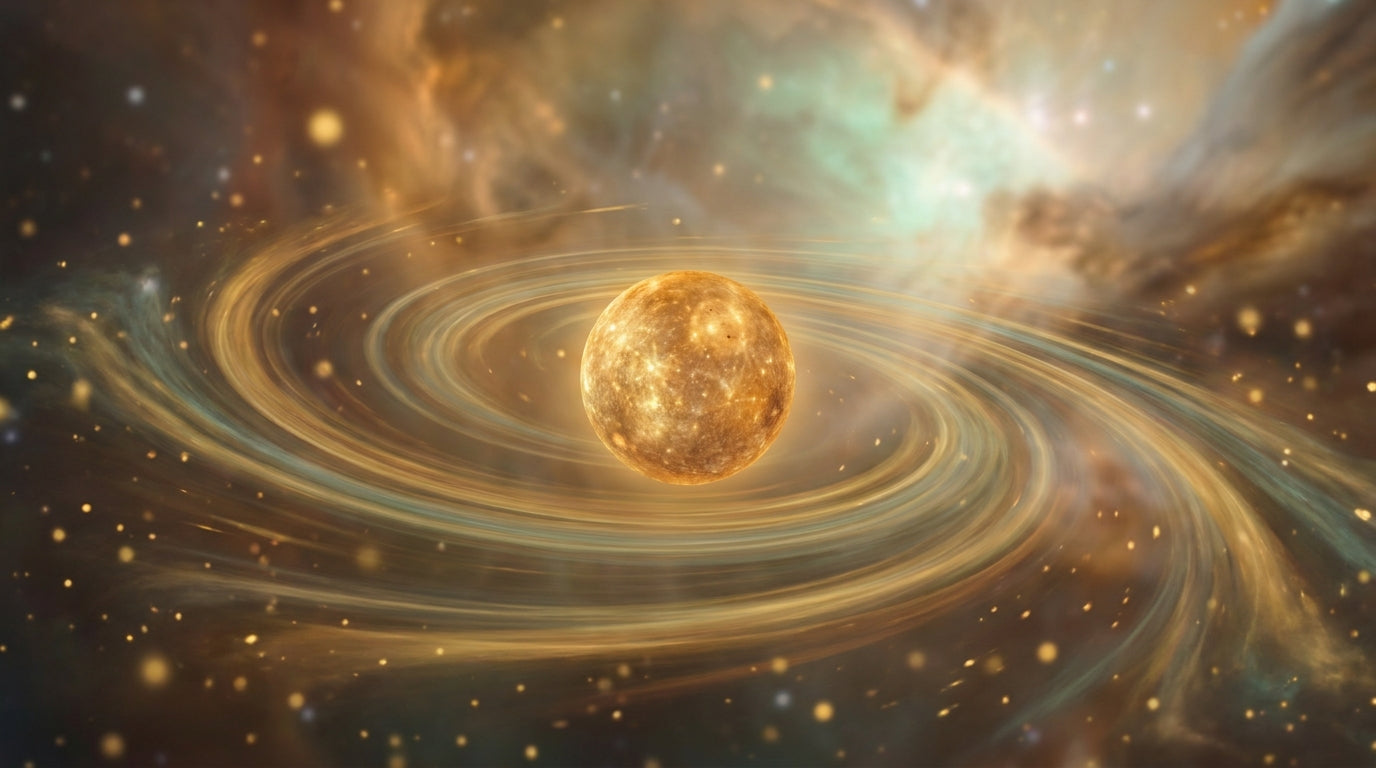 Merkur rückläufig – kosmische Szene des rückwärts wandernden Planeten Merkur | Temple of Desire