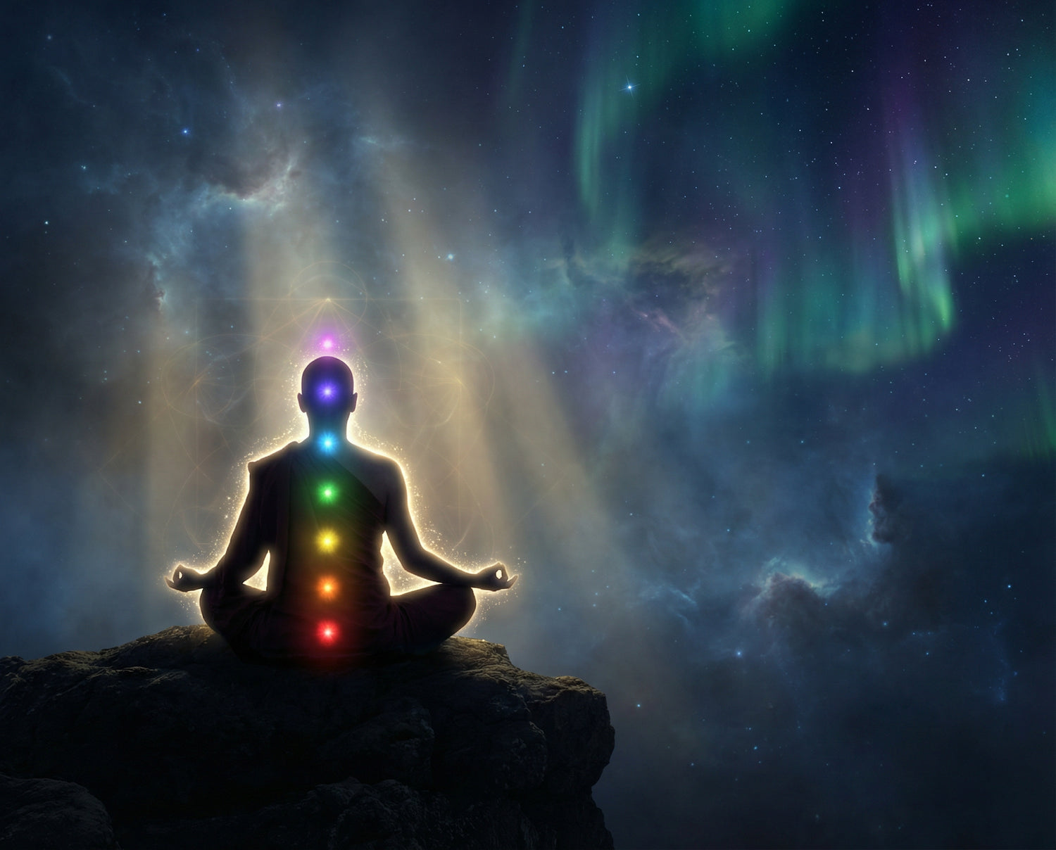 Lichtenergie spirituell – Chakra Meditation unter Nordlichtern