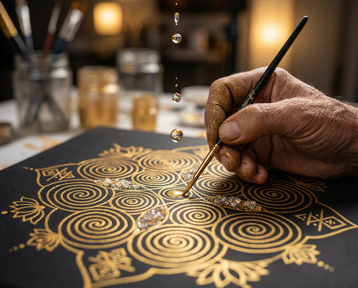 Spirituelle Kunst – goldene Mandala Malerei