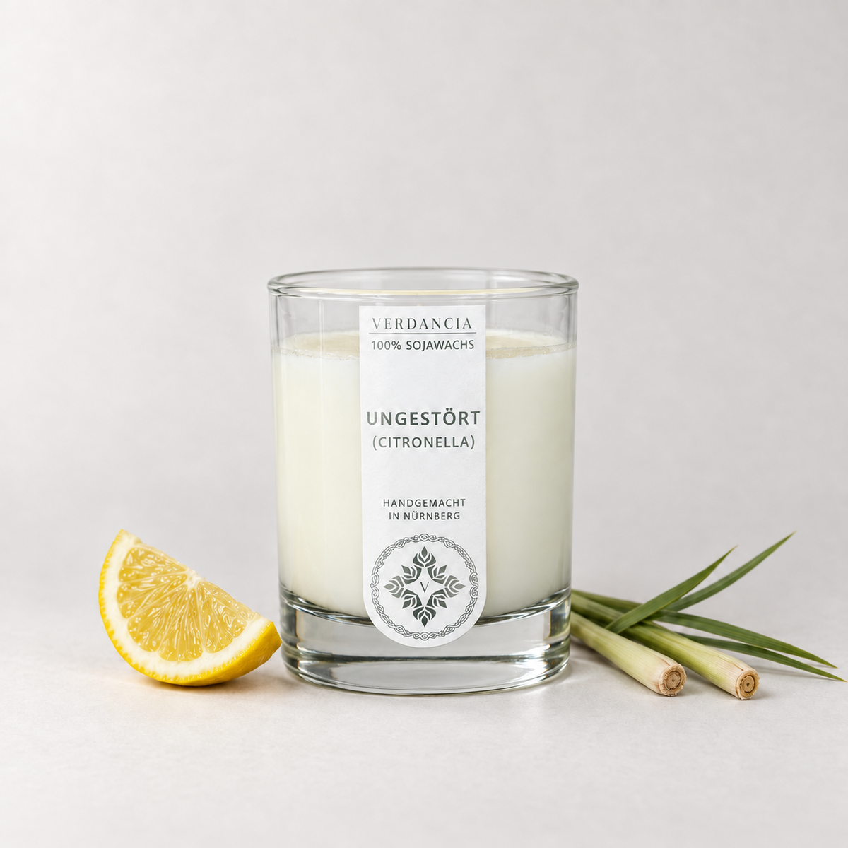 Ungestört (Citronella) Duftkerze von Verdancia, weitere Ansicht