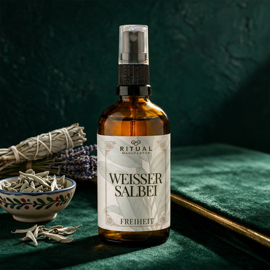 WeiÃŸer Salbei Spray | Rauchfreies Aura-Spray zur Reinigung â€“ Anwendung vor tiefem SmaragdgrÃ¼n