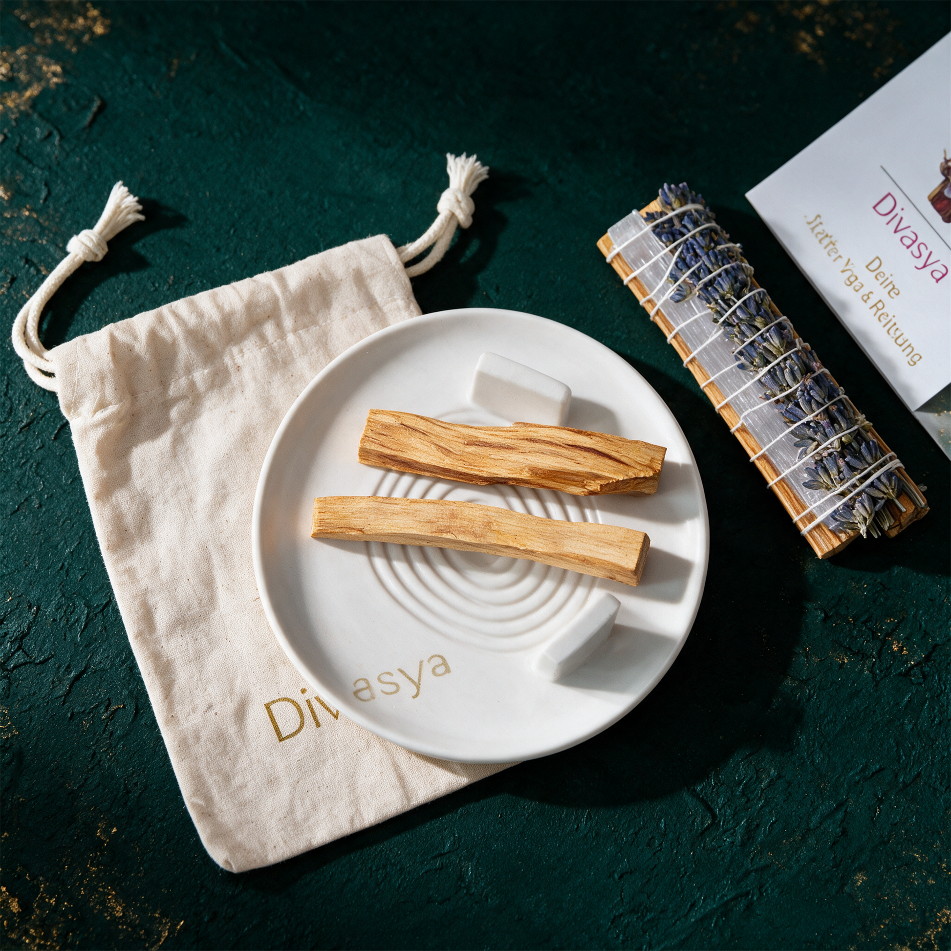 Palo Santo RÃ¤ucherset | Starter fÃ¼r Yoga & Reinigung â€“ Anwendung vor tiefem SmaragdgrÃ¼n