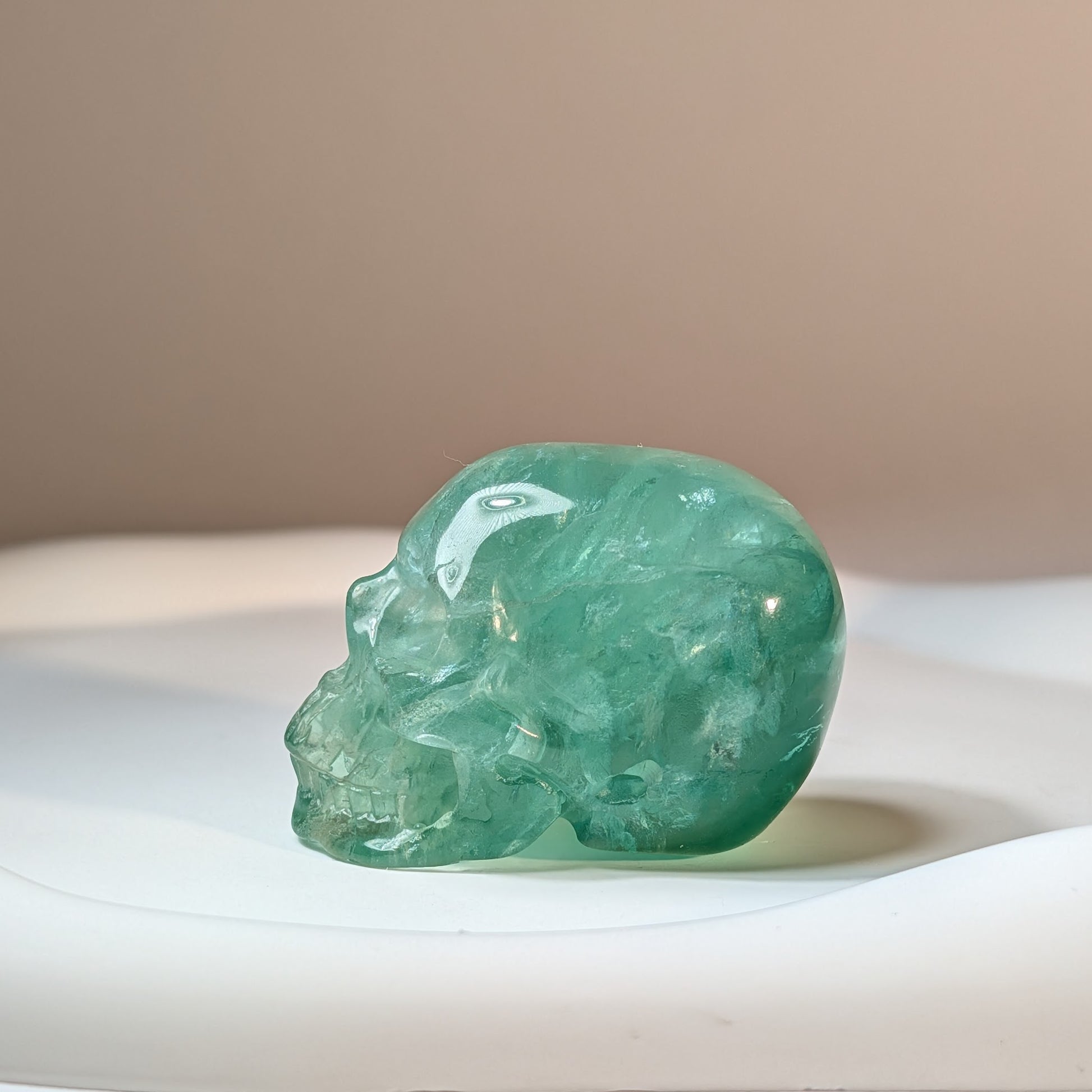 Kristallschädel Vaalis Fluorit Seitenansicht