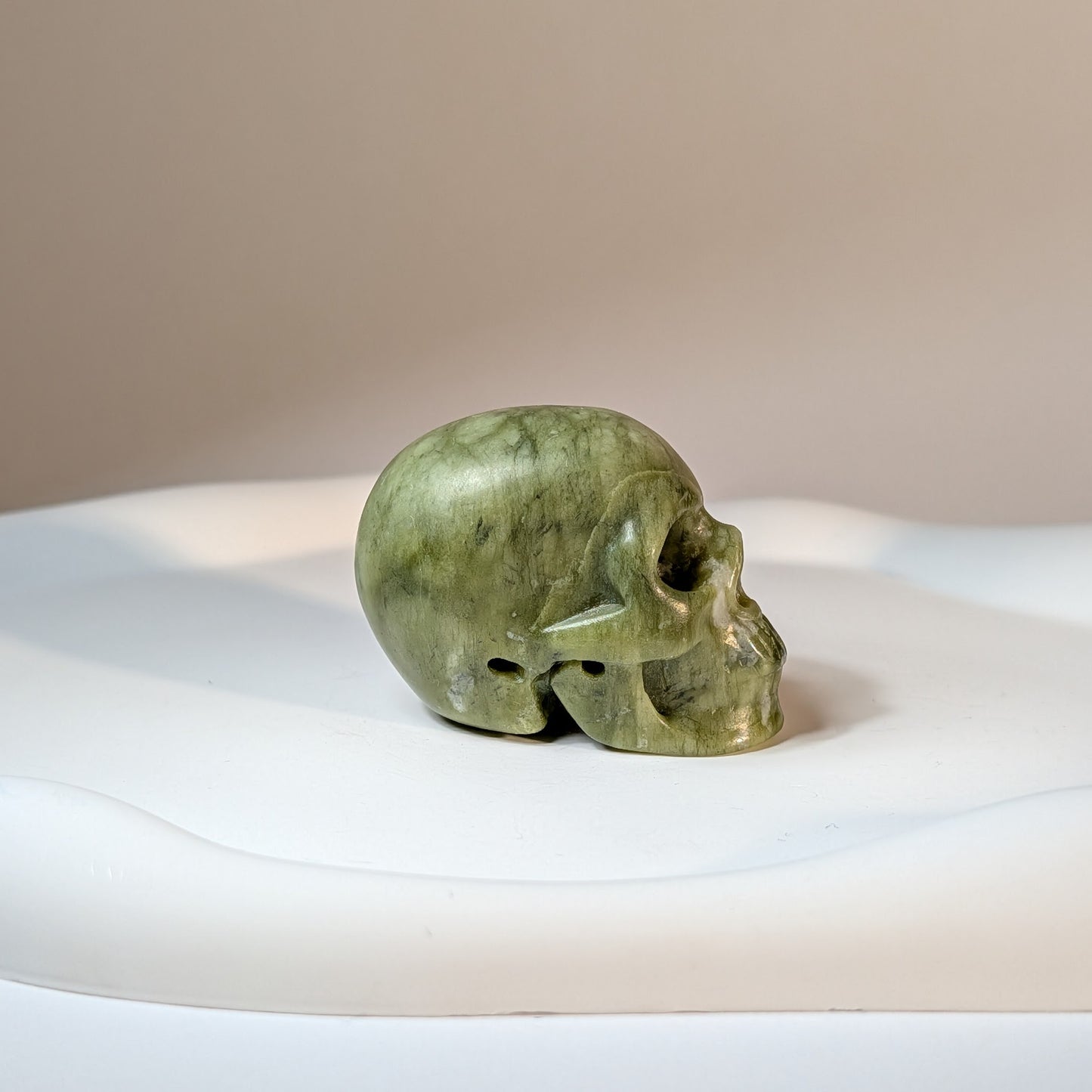 Kristallschädel Zorg Serpentin Rück