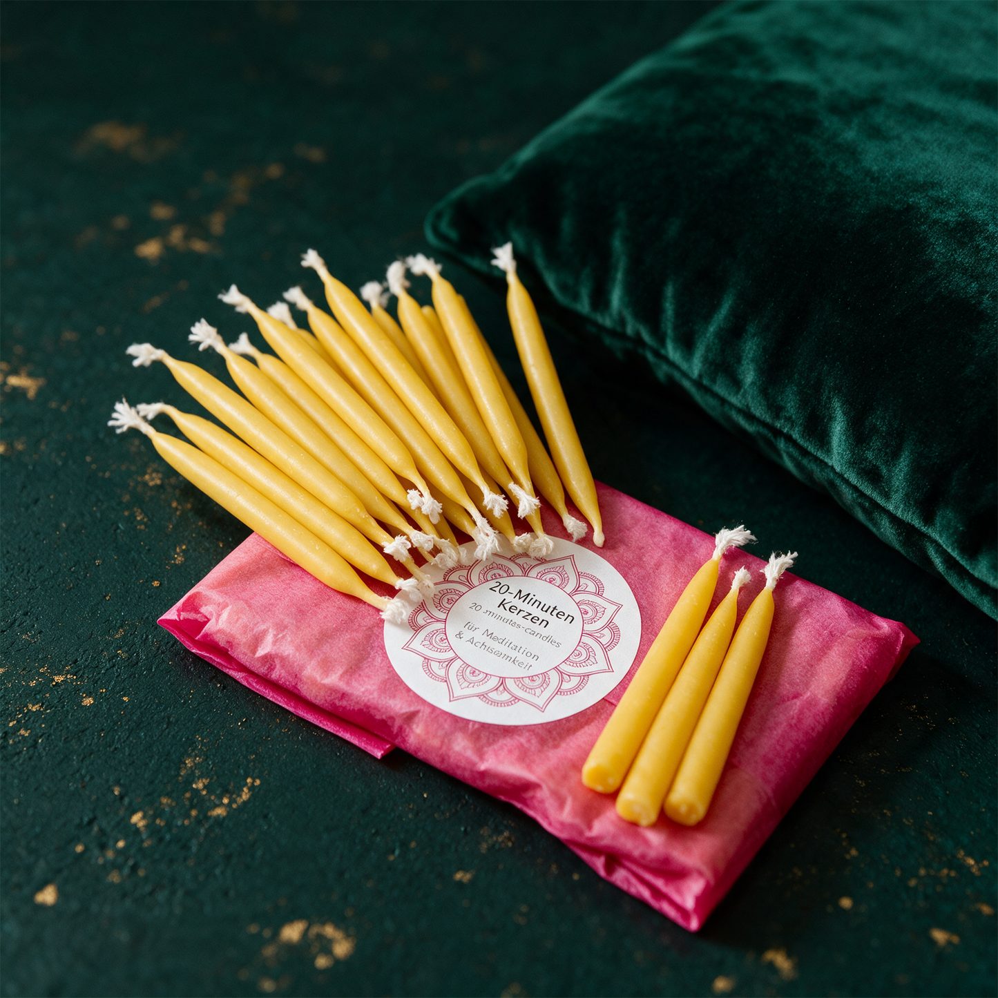 20-Minuten-Kerzen NachfÃ¼llpackung | 15 oder 30 Ritual-Kerzen â€“ Anwendung vor tiefem SmaragdgrÃ¼n