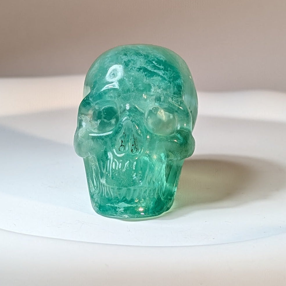 Kristallschädel Tiara Fluorit 89g