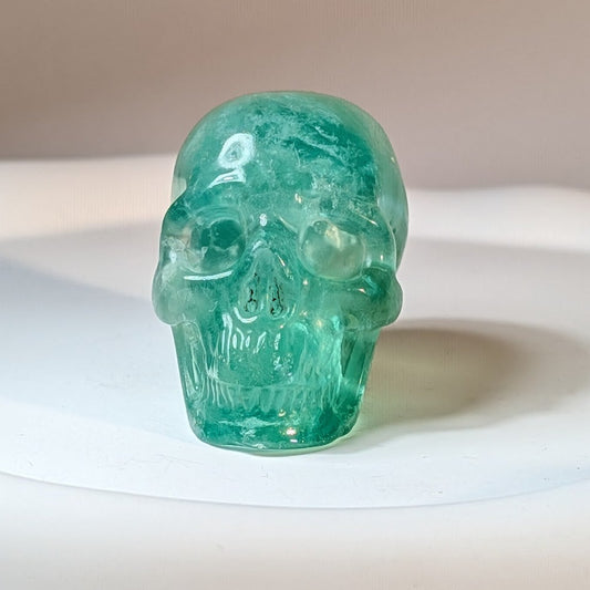 Kristallschädel Tiara Fluorit 89g