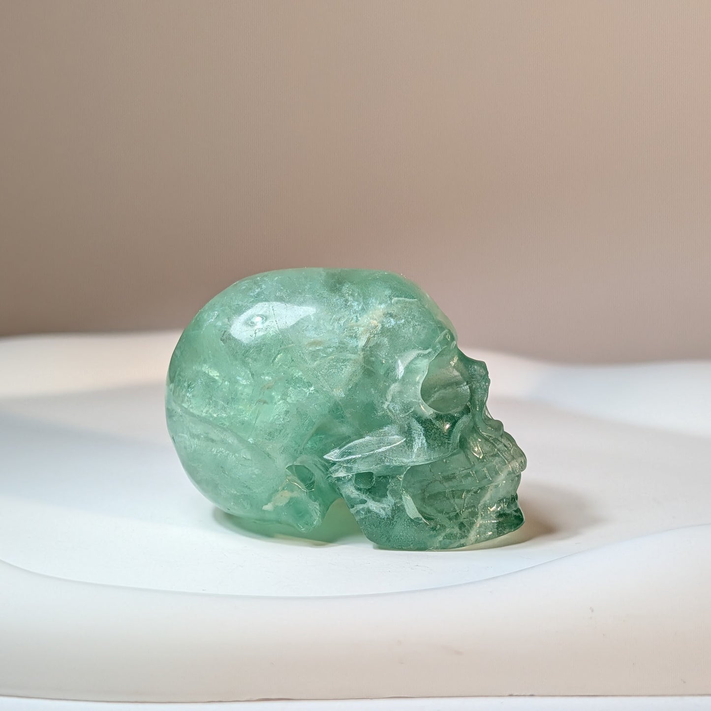 Kristallschädel Cassius Fluorit grün 105g