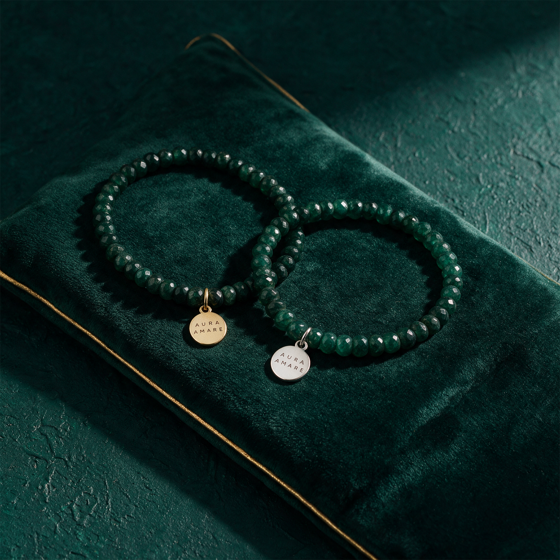 Aventurin Armband | Edelstein-Armband für Träume & Individualität – alternative Produktansicht vor tiefem Smaragdgrün