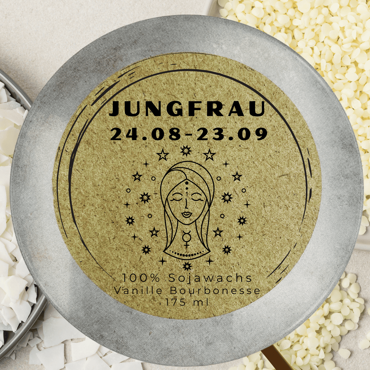 Sternzeichen-Duftkerze Jungfrau, Ansicht 3