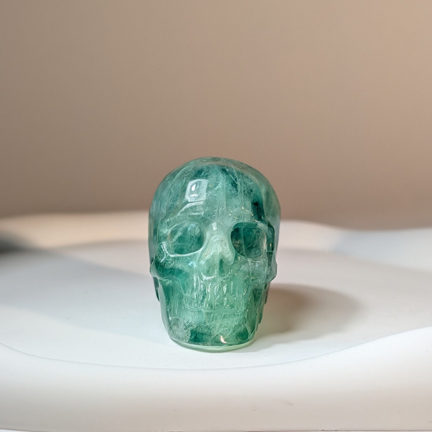 Kristallschädel Vaalis Fluorit Frontansicht