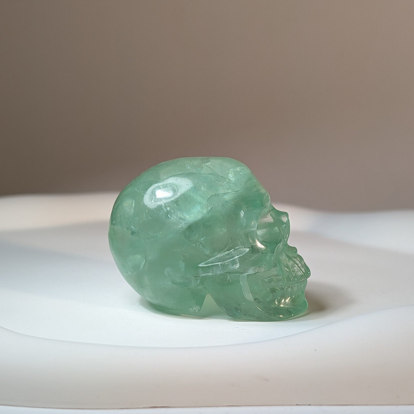 Kristallschädel Borgo Fluorit grün 91g