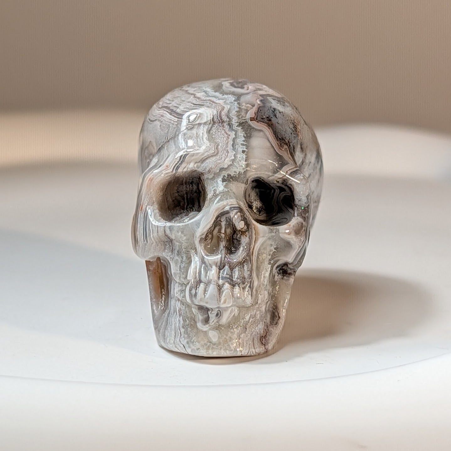 Kristallschädel Ulmarra gebänderter Achat 40g