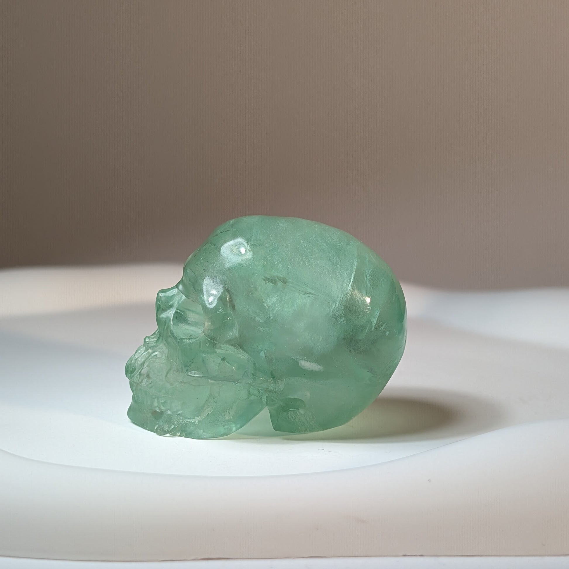 Kristallschädel Borgo Fluorit grün 91g