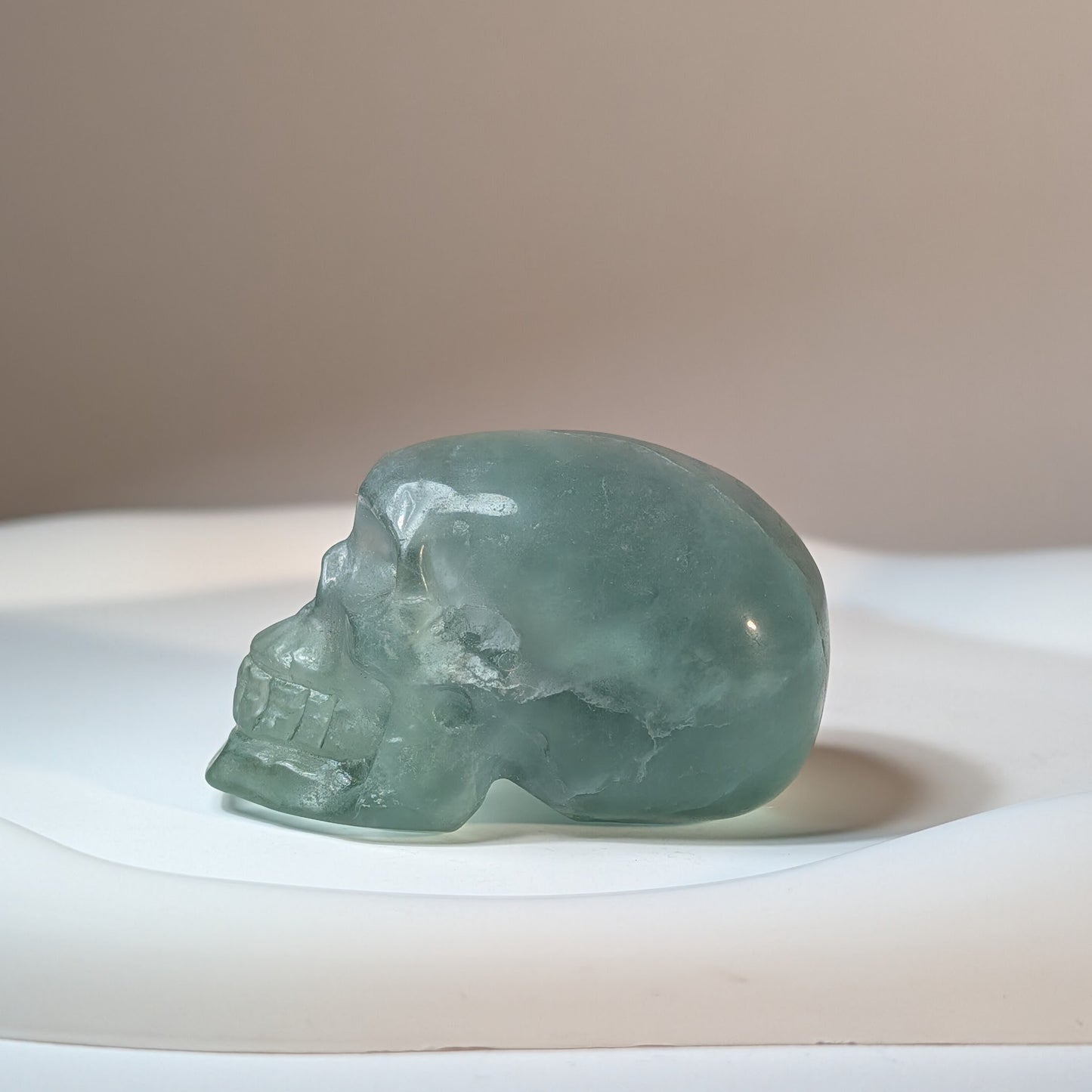 Kristallschädel Swylan Fluorit grün 130g