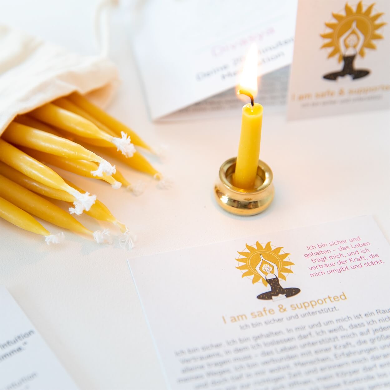 20-Minuten-Kerzen Set „I am safe & supported“ | Ritual für Geborgenheit