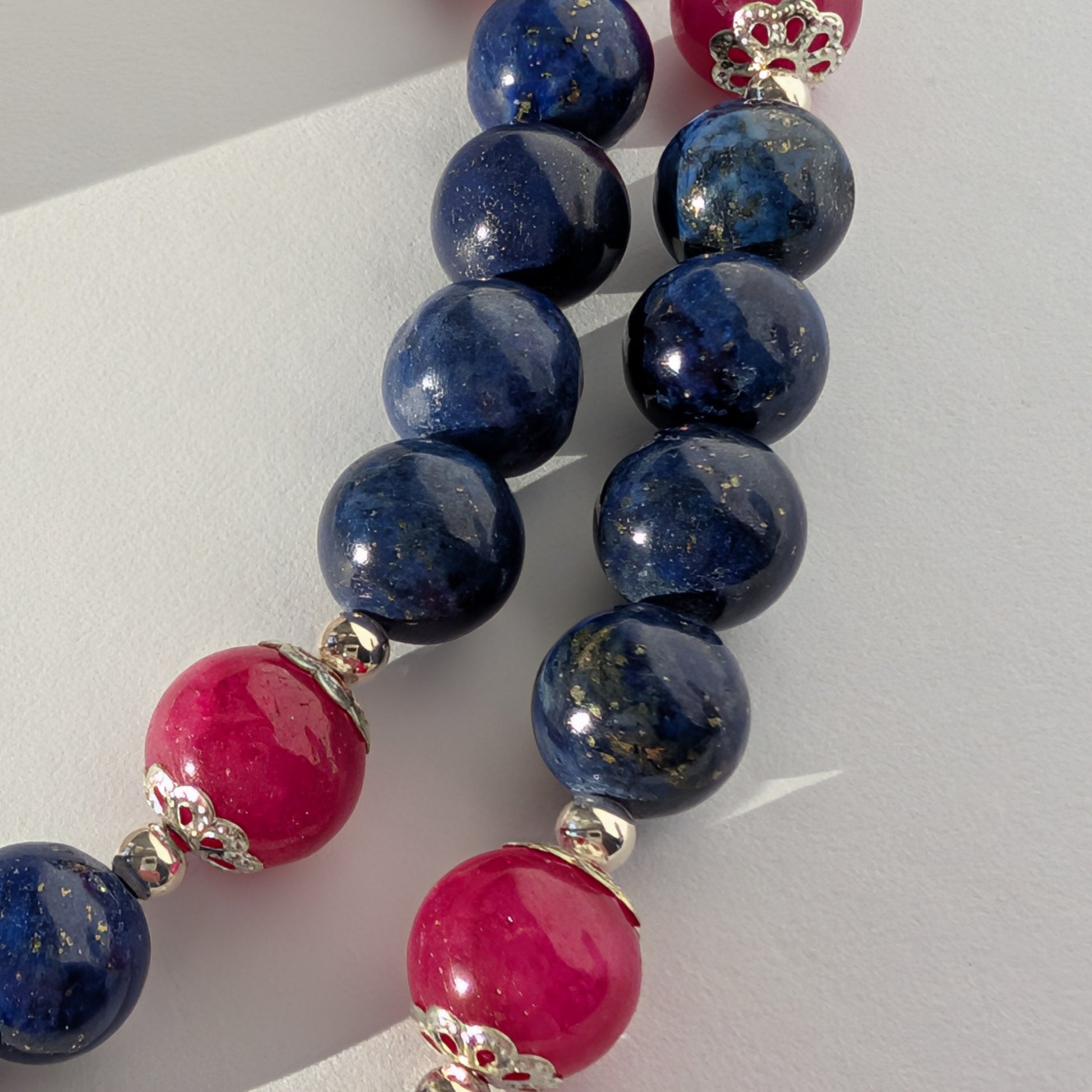 Vajra Dorje Kette Lapis Lazuli Rubin Anhänger Buddhistischer Schmuck Temple of Desire