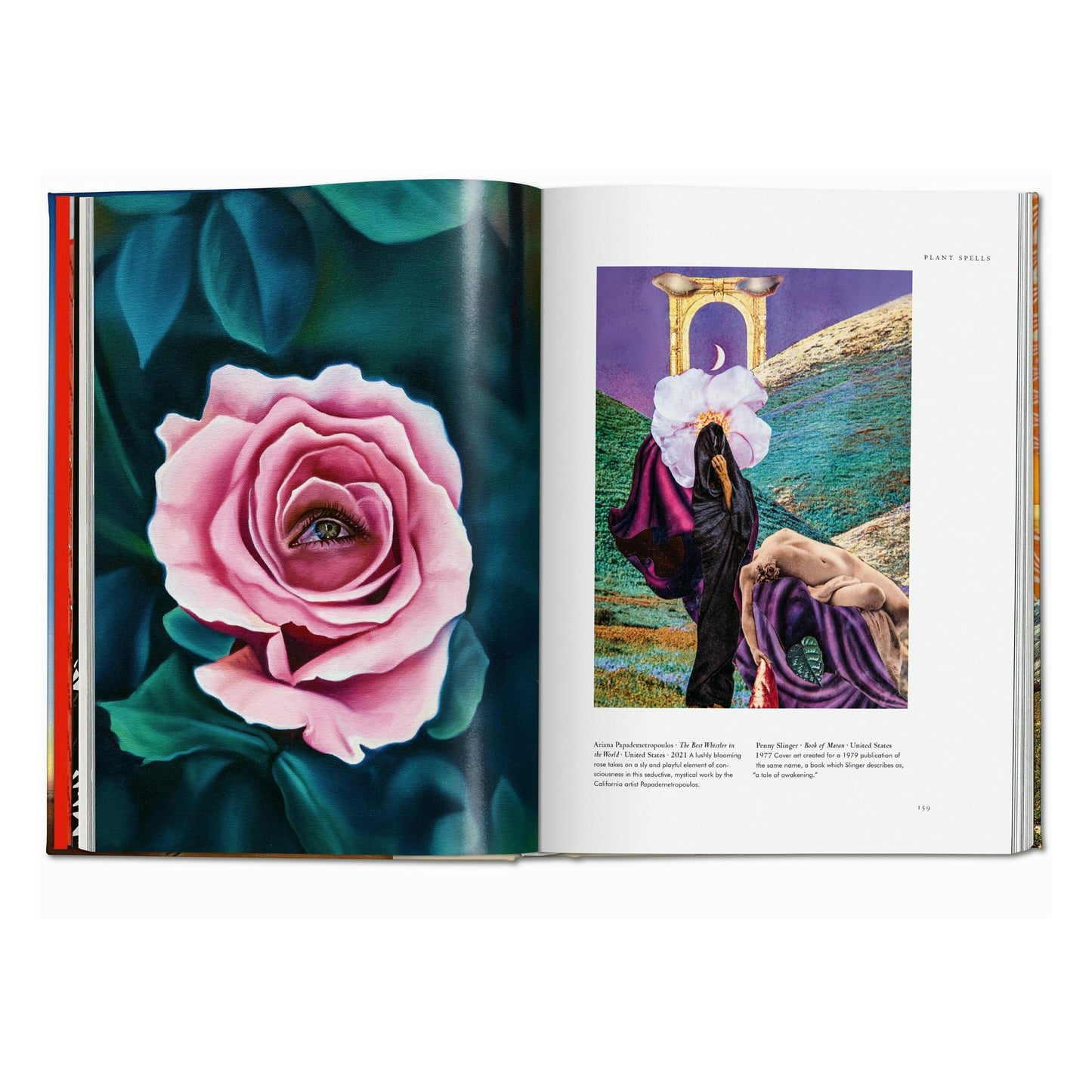 Doppelseite aus Plant Magick mit zeitgenössischer Kunst zum Thema Natur