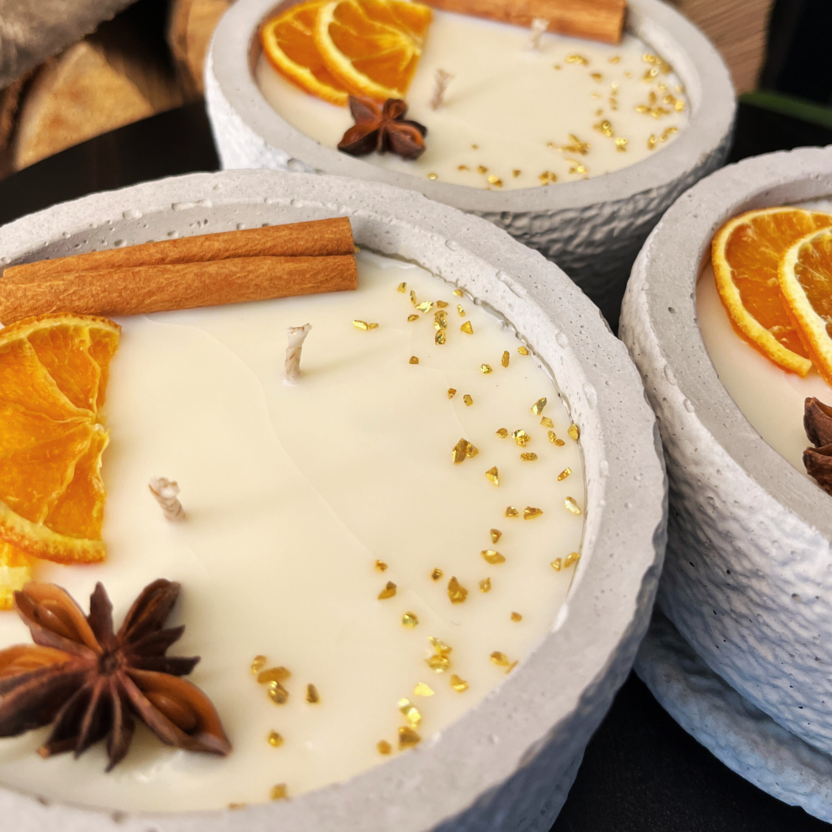 Betonkerzen-Set Vanilla Toffee, Ansicht 6