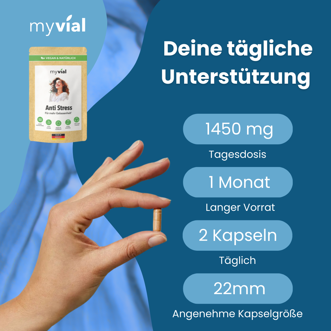 myvial Anti Stress Kapseln, Infobild des Herstellers